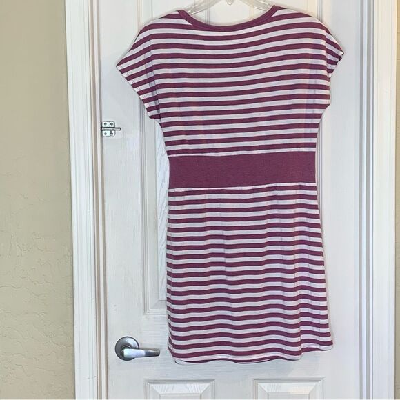 Oddy Purple and White Striped Dress Size Medium Side Tie Front - Picture 2 of 8